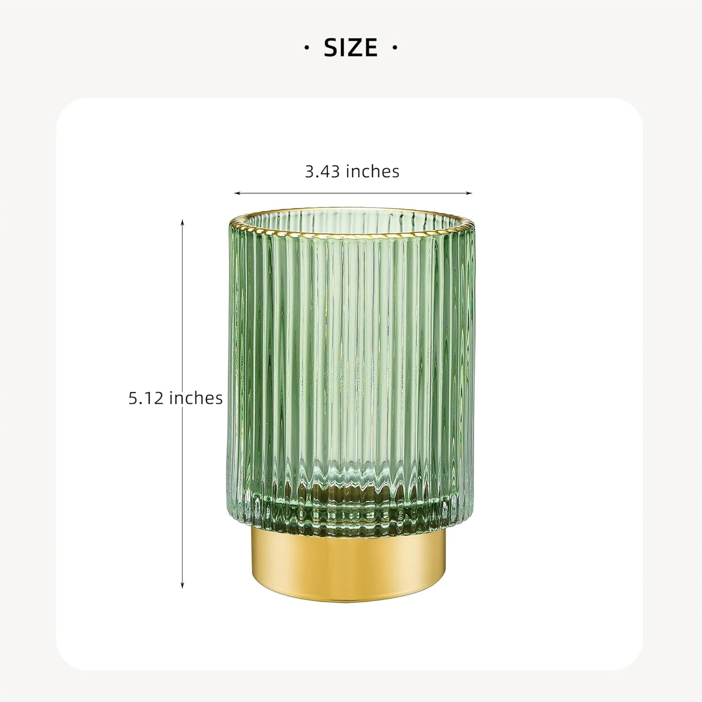 Makeup Brush Holder Organizer,Toothbrush Holders,Desk Pen Pencil Holder,Multifunctional Vintage Glass Brush Cup（L/Green/A3-6-US）