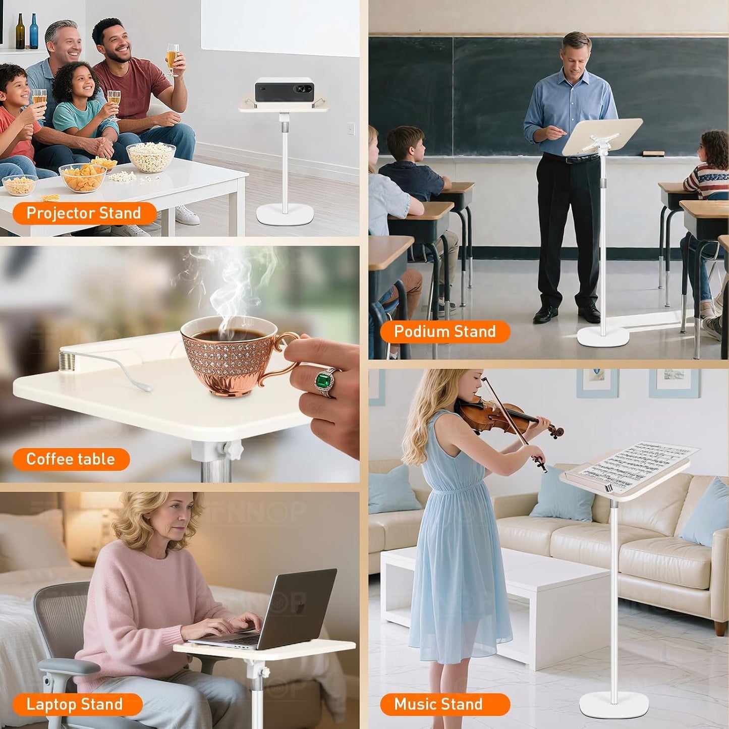 Floor Standing Book Stand, Foldable Book Holder for Reading with Page Clips, 19"–51" Height Adjustable, Sturdy Podium Stand for Reading, Bible, Laptop, Cookbooks, or Projector