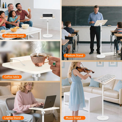 Floor Standing Book Stand, Foldable Book Holder for Reading with Page Clips, 19"–51" Height Adjustable, Sturdy Podium Stand for Reading, Bible, Laptop, Cookbooks, or Projector