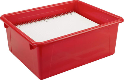 Storex Letter Size Flat Storage Tray – Organizer Bin for Classroom, Office and Home, Clear, 5-Pack (62531A05C), 10 x 13 x 3 Inches