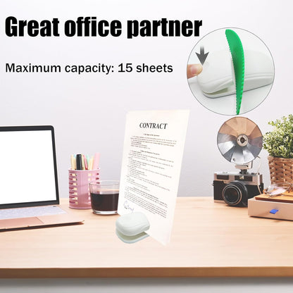 Portable Paper Holder Stand for Desk, Paper Stand for Desk When Typing, Document Holder, Compact Reading Clip Holder, A4 Clamp for Office Typing Reading (White)
