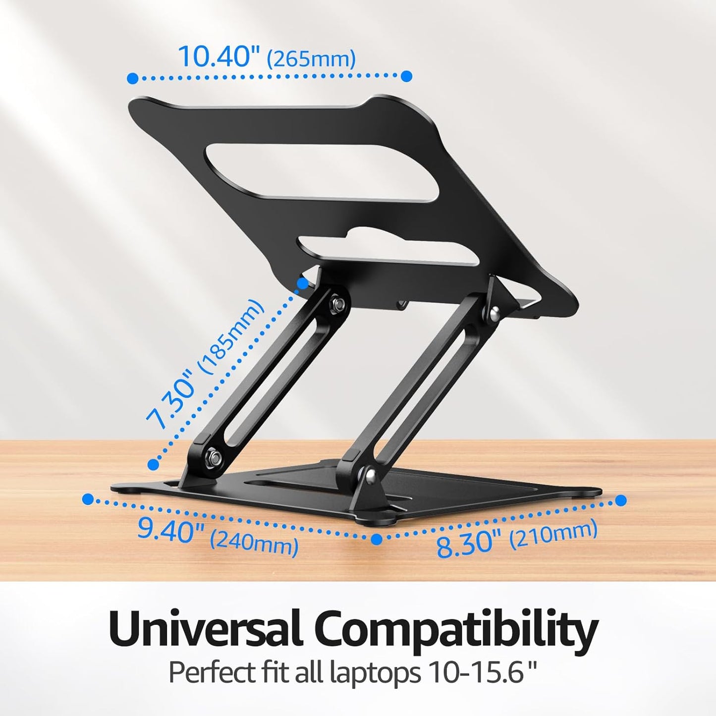 Urmust Laptop Notebook Stand Holder Adjustable Laptop Stand Portable Computer Riser Compatible with MacBook Air Pro HP Dell XPS Lenovo All Laptops 10-15.6"(Rose Gold)