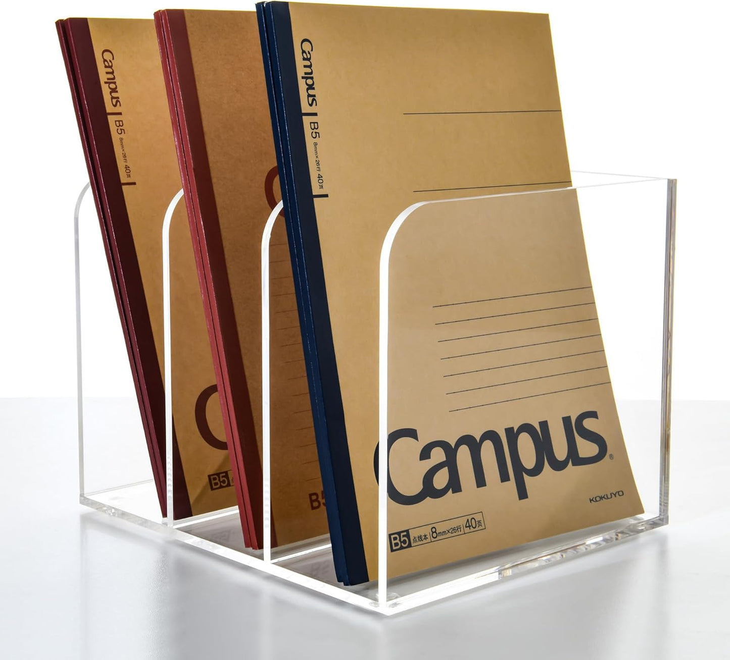 Magazine Holder - Acrylic File Holder and Desk Organizer, Clear Bookend File Sorter, Acrylic Book Organizer and Storage Box for Documents, Magazine Holder Rack for Classroom, Home, and Office