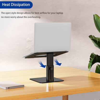 BESIGN LSX6 Computer Holder Stand, Ergonomic Adjustable Notebook Riser for Standing Work, Compatible with Air, Pro, Dell, HP, Lenovo More 10-14" Laptops, Black