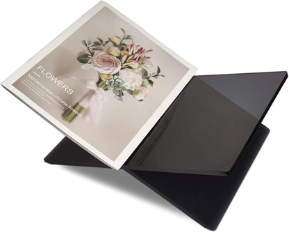 Honygebia Gold Acrylic Book Stands - Cross Frame Acrylic Book Holder, Open Bookstand for Display and Reading, Suitable for Art, Bible, Cookbook, Easel, Magazine, Textbooks 12.5" x 9.5" x 5.5"