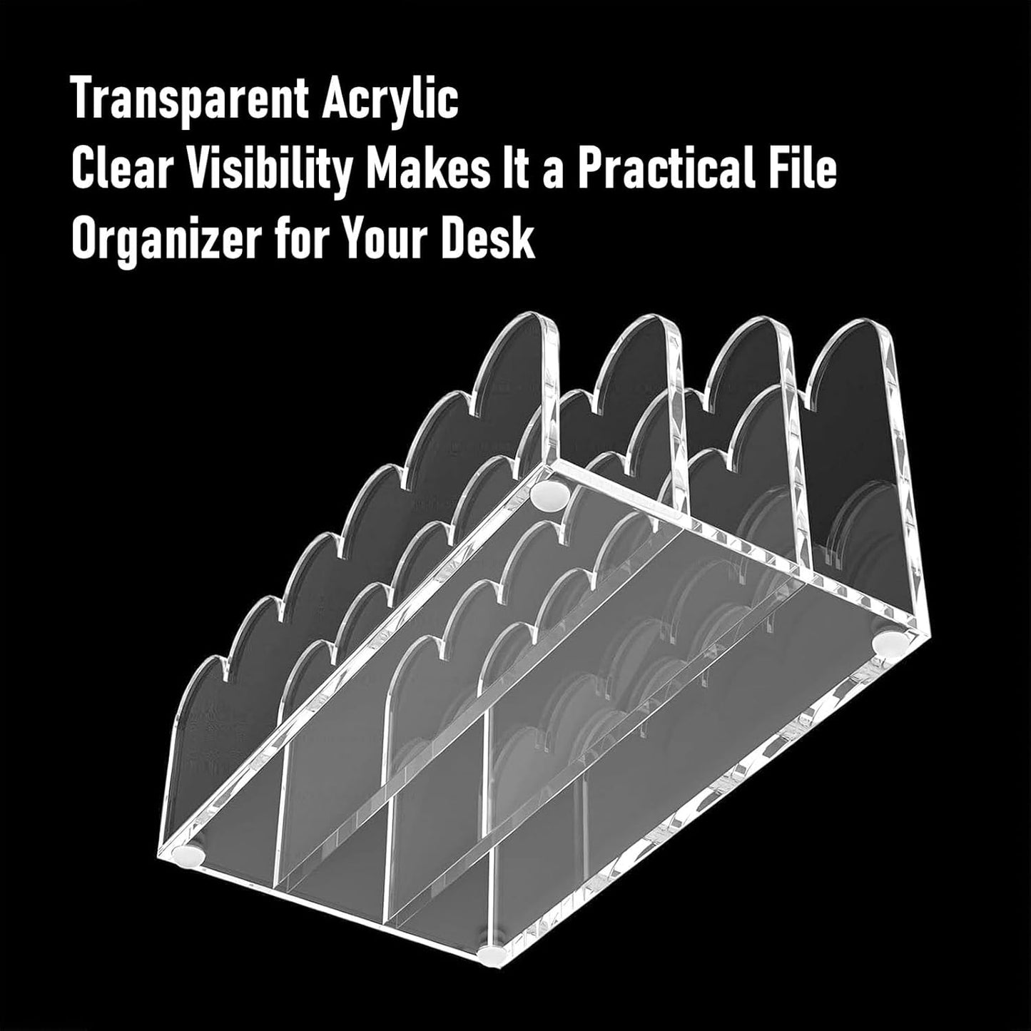 Generic Mail Organizer for Desk, 3 Compartment Acrylic Desktop File Sorter, Multifunctional Document Storage Clear Letter Tray Holder for Home Office Bills Envelopes Papers