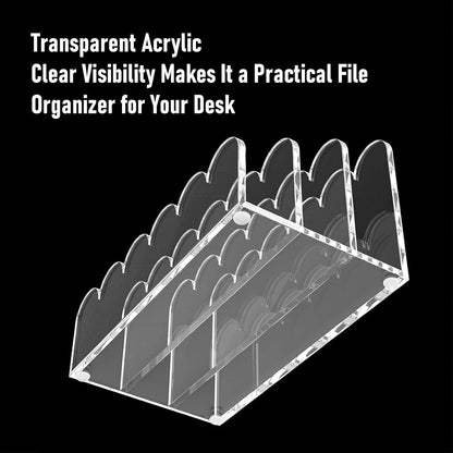 Generic Mail Organizer for Desk, 3 Compartment Acrylic Desktop File Sorter, Multifunctional Document Storage Clear Letter Tray Holder for Home Office Bills Envelopes Papers