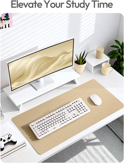 YSAGi Leather Desk Protector, Office Mat, Large Mouse Mat, Non-Slip PU Leather Blotter, Laptop Pad, Waterproof Writing Pad for Office and Home (Light Pink, 23.6" x 13.8") - Colors B
