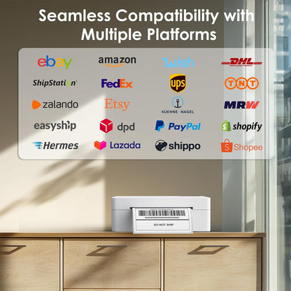 KNAON Shipping Thermal Label Printer, 4x6 Portable Label Printer, Bluetooth Label Maker for Small Business, Support iPhone,Android,Windows,Mac,Chromebook,Works with USPS, Etsy,Shopify&More, Black