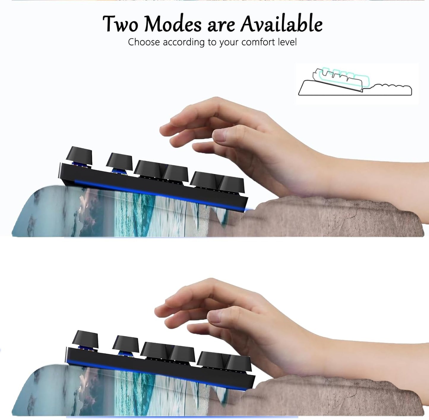 Computer Keyboard Stand Pad with Wrist Rest Purple Blue Cloud Keyboard Pad Support with Comfortable Galaxy Stars Wrist Pad Cute Girl Ergonomic Tilted Keyboard Riser Holder for Desktop Office Home