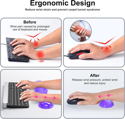 MOKURU Gel Keyboard and Mouse Wrist Rest Set, Comfort Ergonomic Wrist Support, for Wrist Pain Relief, Computer Keyboard Wrist Rest (Black)