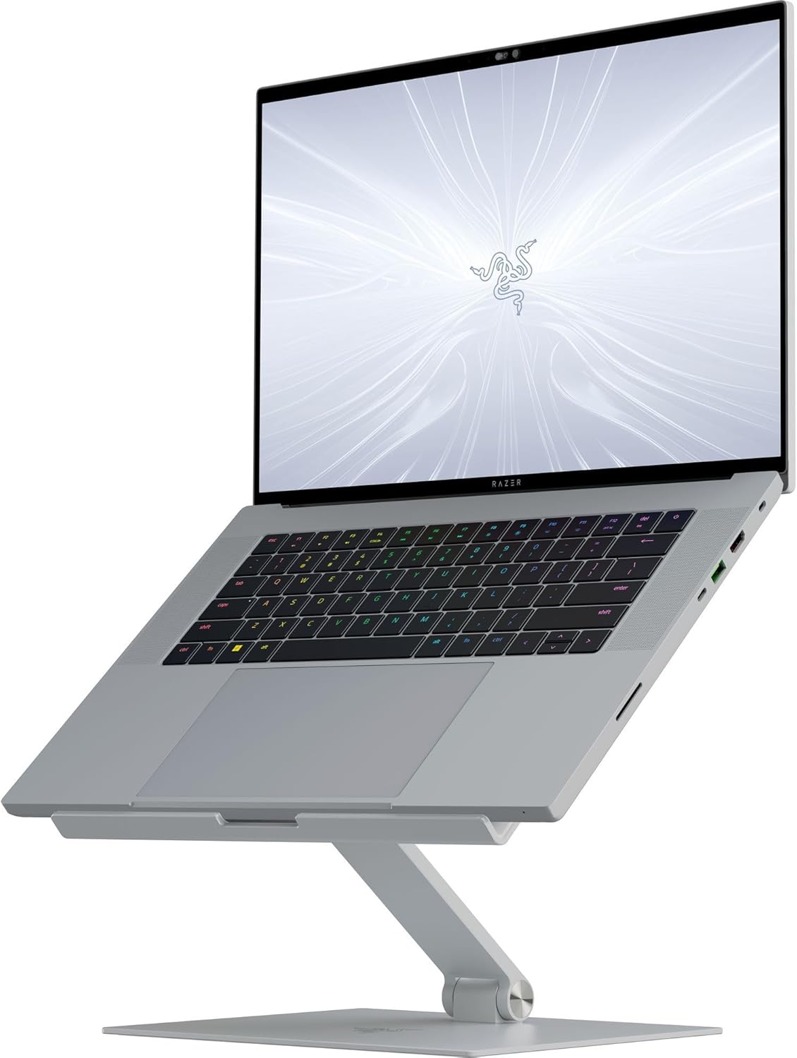 Razer Adjustable Laptop Stand: Supports Phones, Tablets, Laptops, Macbooks up to 18" - Adjust Height and Tilt - Durable Aluminum Construction - Vented Design - Foldable for Storage & Travel - Black