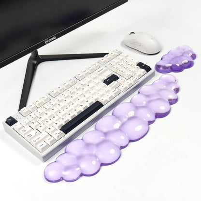 Clear Gel Wrist Rest for Keyboard and Mouse, Green Silicone Mouse Wrist Rest Set, Cute Ergonomic Wrist Rest for Keyboard 60%/75%(Green)