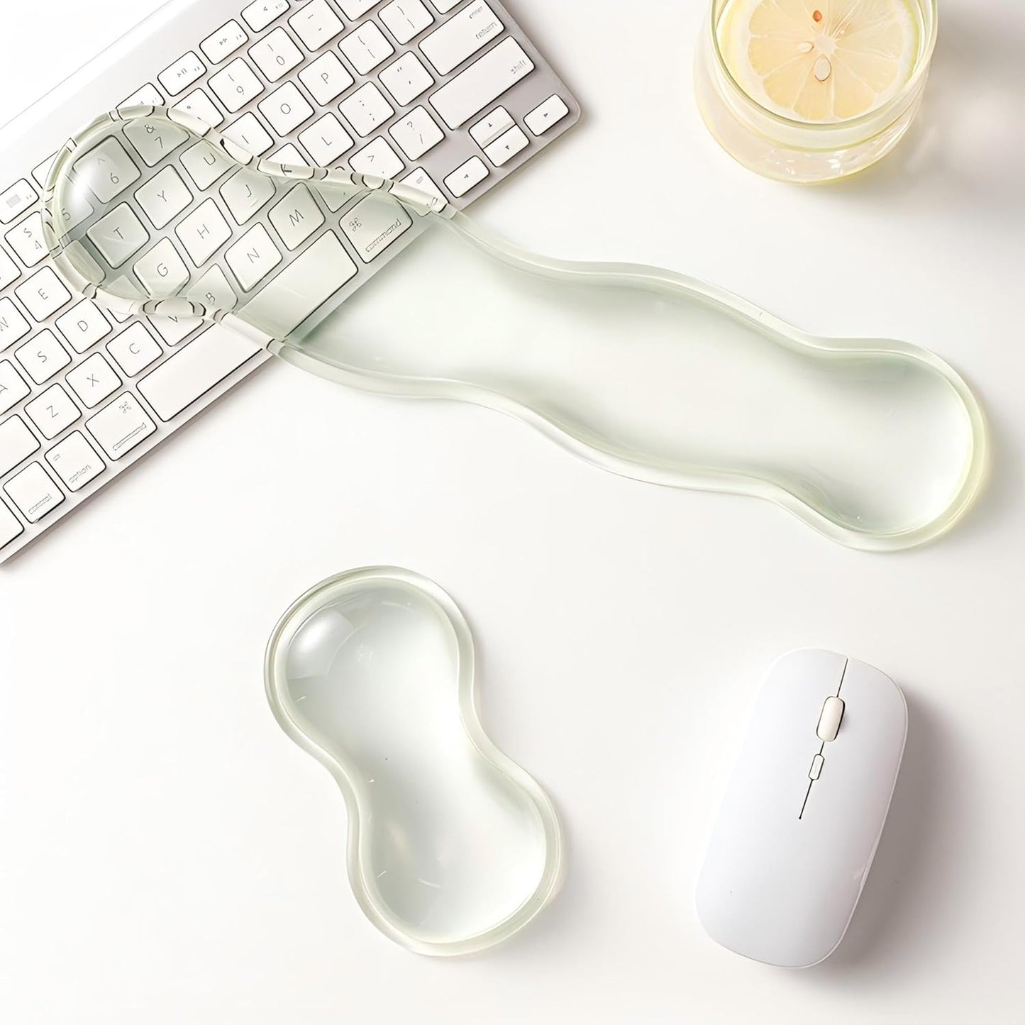 Clear Gel Wrist Rest for Keyboard, Keyboard Wrist Rest for Typing Pain Relief, Ergonomic Keyboard Arm Rest, Suitable for Office, Gaming, Computer, Laptop - Pink
