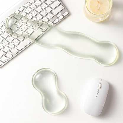 Clear Gel Wrist Rest for Keyboard, Keyboard Wrist Rest for Typing Pain Relief, Ergonomic Keyboard Arm Rest, Suitable for Office, Gaming, Computer, Laptop - Pink