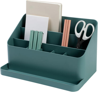 BLUE GINKGO Desk Holder – Korean-Made Office Organizer for Pencils, Pens, Notes, and Desk Supplies (White)