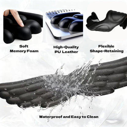 Angel Wing Wrist Rest Ergonomic Memory Foam Wrist Rest for Computer Keyboard Mouse Set, Cute Gaming Keyboard Cushion Hand Support PU Leather Surface Anti-Slip Waterproof White Angel Wing