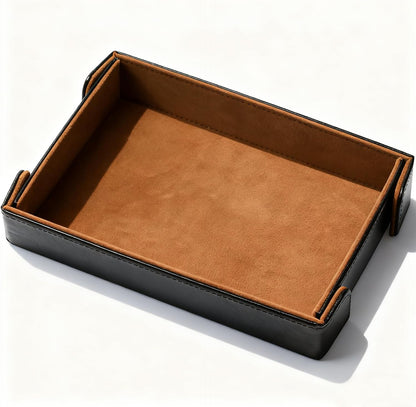 Valet Tray Desktop Storage Organizer Catchall Tray for Jewelry, Wallets, Watches, Keys, Coins, Phones, Glasses - Perfect for Nightstand, Desktop, Entryway table
