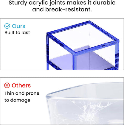 OfficeGoods 3-Tier Stackable Acrylic Holder- Stylish Desk Organizer and Storage for Office or Home – Transparent Round Design with Gold Metal Base