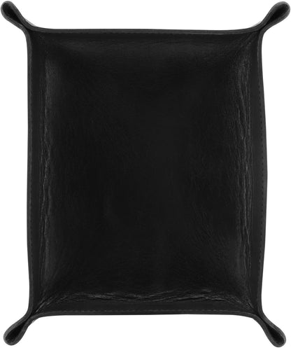 Londo Genuine Leather Tray Organizer - Practical Lightweight Water Resistant Computer Table Desk Storage Box for Wallets, Watches, Keys, Coins, Cell Phones and Office Equipment