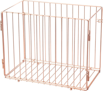 Hanging Rose Gold File Organizer, equipped with a 6-piece set of rose gold desktop accessories