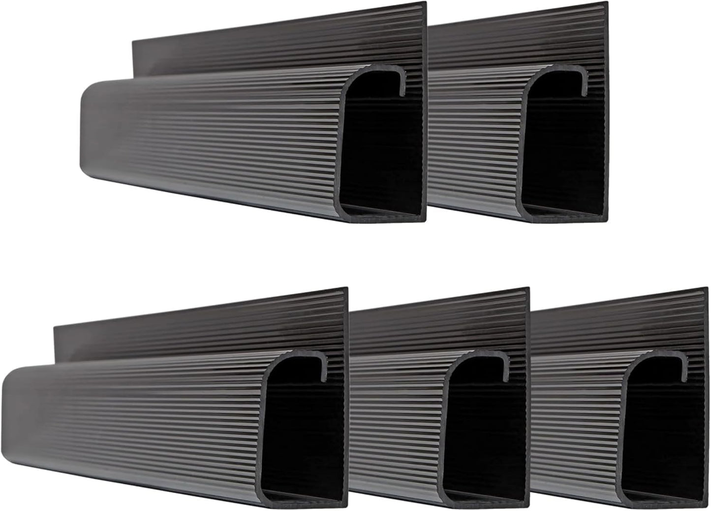 Cable Management Kit - 5-Pack 16-Inch J Channel Wire Organizers for Cords - Easy to Install Cord Hider Kit for Desk, Office, and Kitchen Use - Cable Management Under Desk by Simple Cord (Black)