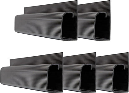Cable Management Kit - 5-Pack 16-Inch J Channel Wire Organizers for Cords - Easy to Install Cord Hider Kit for Desk, Office, and Kitchen Use - Cable Management Under Desk by Simple Cord (Black)