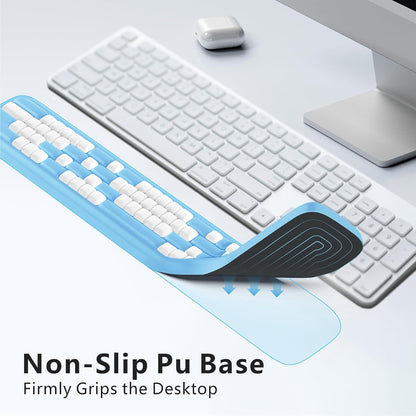 MEKASS Keyboard Wrist Rest, Ergonomic Wrist Pad, Soft Memory Foam Keyboard Hand Rest with Non-Slip Base, Easy Typing, Pain Relief, Comfort Support for Office Work Gaming Computer Accessories (Black)