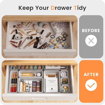 【Military Grade】A-LuGei Drawer Organizer, 【𝟱𝗦𝗶𝘇𝗲】 Makeup organizer, 【Holds 177 Items】 Bathroom Organizers and Storage, Organization and Storage, Desk Drawer Organizer for Bathroom Vanity