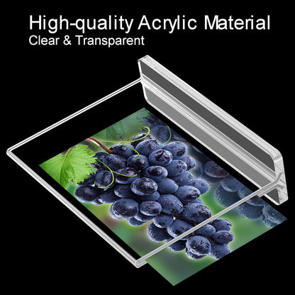 BlueValley Clear Acrylic Sign Holder 5x7 Vertical Double Sided Acrylic Photo Picture Frame for Office Desk, Table Sign Holder for Store, Rrestaurant, Hotel, Cafe, Show Fairs, Vendor-for Brochure Flyer Menu Document-6 pack