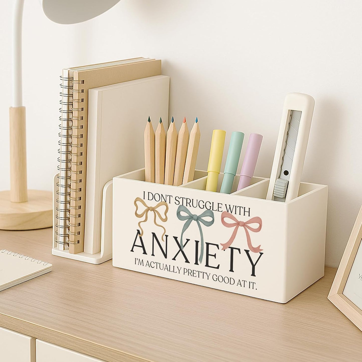 Boho Floral Mental Health Pen Holder for Desk, Special Education Classroom Must Haves, Inspirational Autism ADHD Awareness Pencil Holder for Classroom Therapy Office