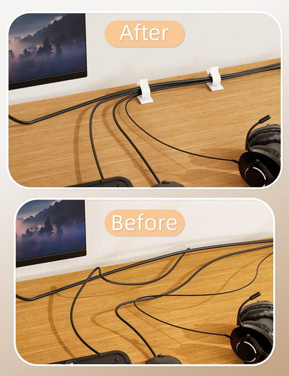 Viaky 30 Pcs Black Clips Self Adhesive Backed Nylon Wire Adjustable Cable Clips Adhesive Cable Management Drop Wire Holder
