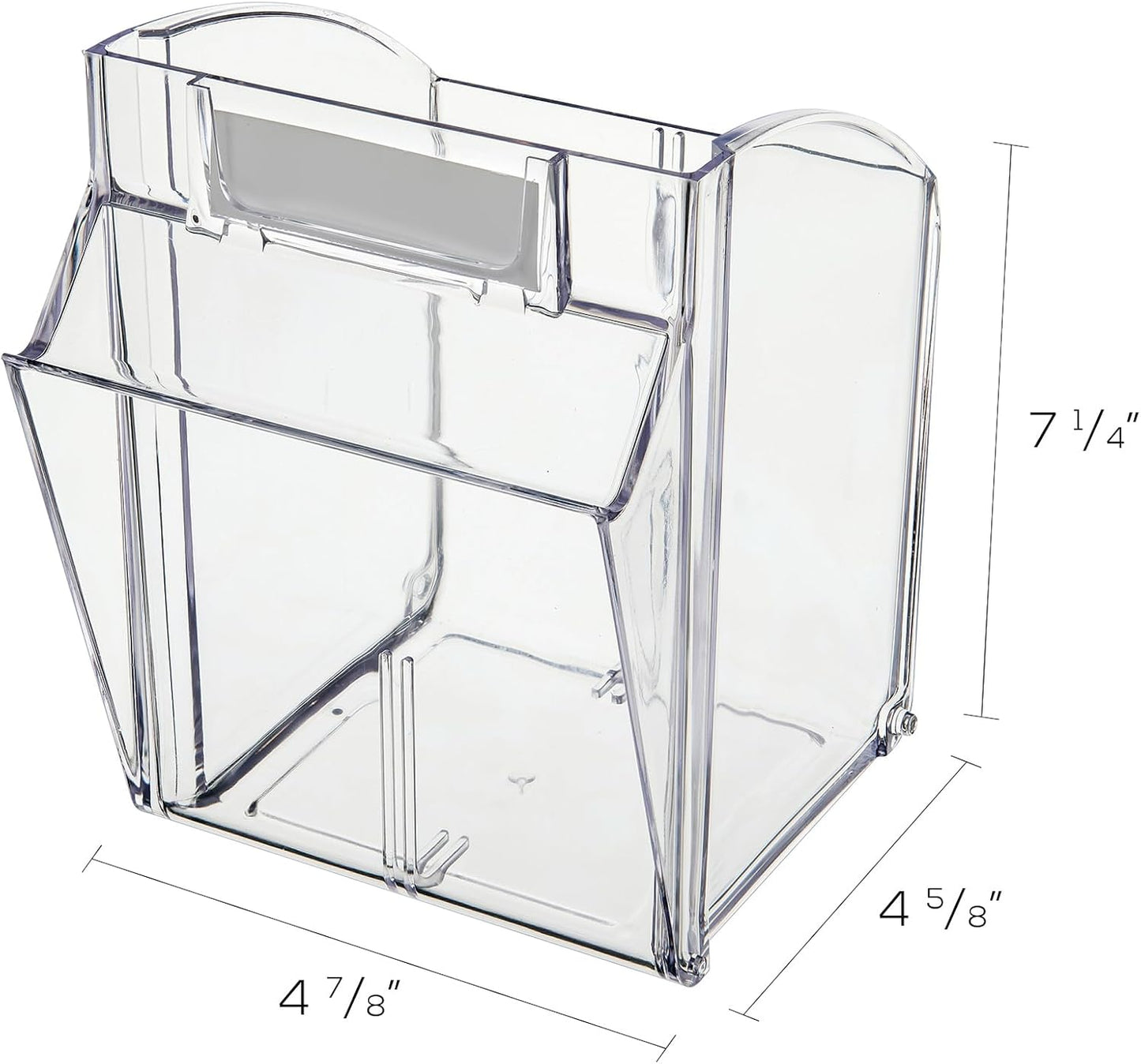 Deflecto Interlocking Tilt Bin, 9 Bin Unit, Clear and White, 23-5/8” x 3-5/16” x 2-5/8” (20903OP)