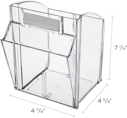 Deflecto Interlocking Tilt Bin, 9 Bin Unit, Clear and White, 23-5/8” x 3-5/16” x 2-5/8” (20903OP)