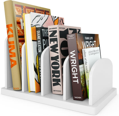 Cook Book Organizer, 4 Sections, Recipe Book Holder Rack, Tabletop Stand for Convenient Cookbook Storage, Vertical Cook Book Stand Kitchen, Binder Holder for Desk & Countertop (Bamboo)