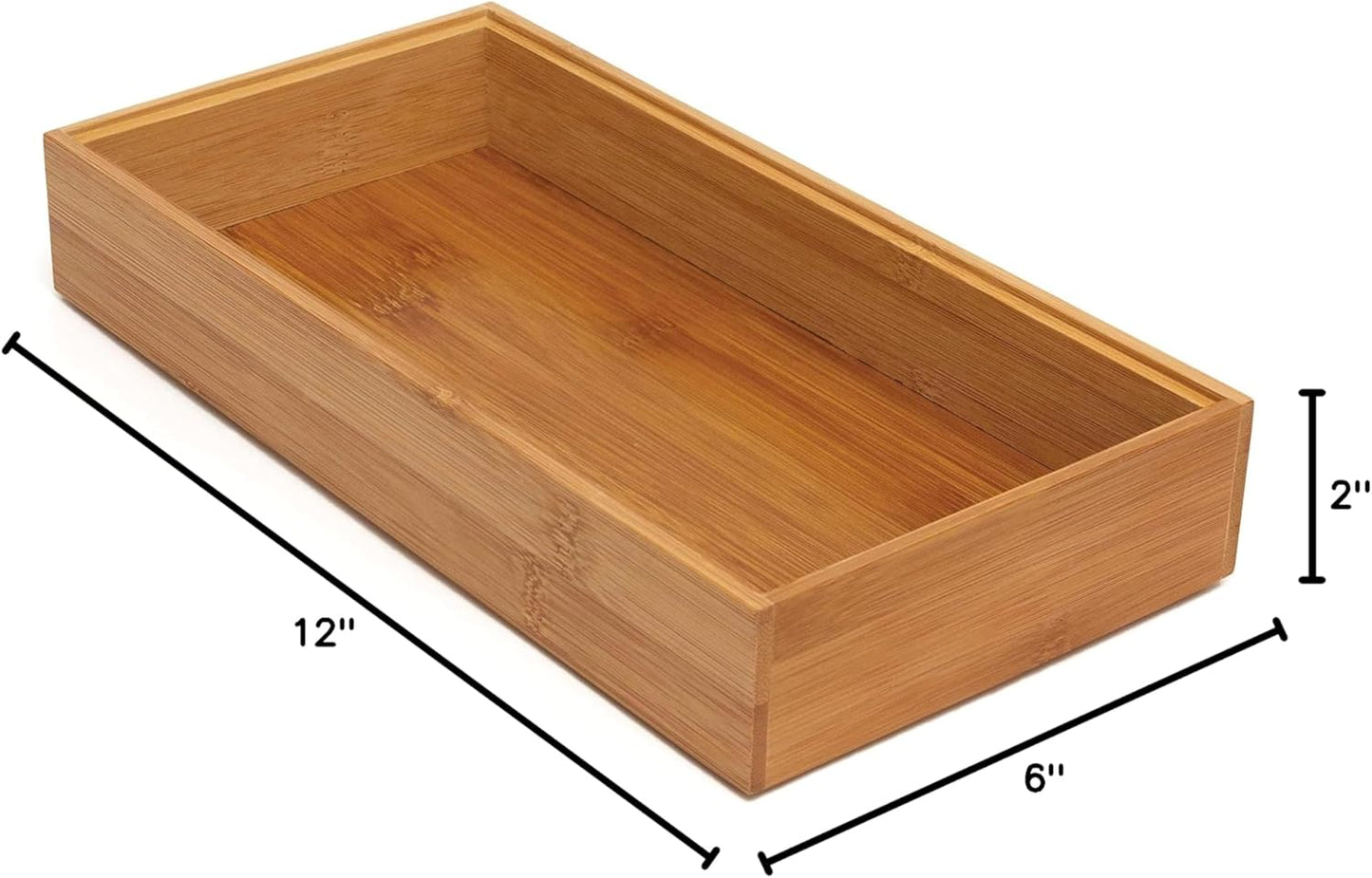 Lipper International 8186S Bamboo Wood Stacking Drawer Organizer Box, 6" x 15"
