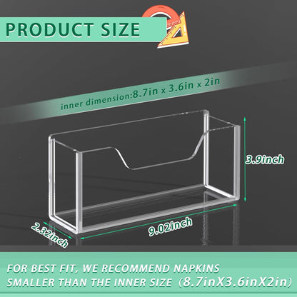 Transparent Acrylic Napkin Holder Clear Guest Paper Disposable Hand Towel Dispenser Tray Organizer For Table Home Kitchen Restaurant and Hotel Business