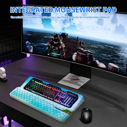 Keyboard Stand for Desktop, Keyboards Wrist Rest, Ergonomic Keyboards Holder for Easy Typing Working, Wrist pad for Keyboards with Comfortable Wrist Rest for Keyboard Pink