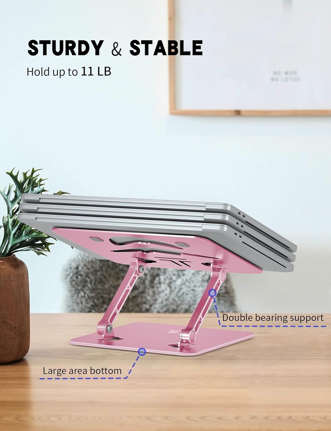 Laptop Stand, Ergonomic Adjustable Computer Stand for Collaborative Work, Foldable and Portable Heat Sink Computer Stands, Fits up to 15.6-inch Laptops (Orange)