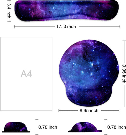 LATEEFAH Mouse Pad with Wrist Rest, 3-in-1 Gaming Mouse Pad, Keyboard Wrist Rest, Ergonomic Memory Foam Mousepad with Wrist Support for Computer Keyboard