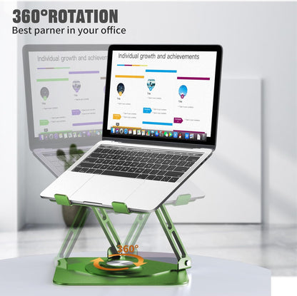 JOYEKY Laptop Stand for Desk, Adjustable Computer Stand with 360° Rotating Base, Ergonomic Laptop Riser for Collaborative Work, Foldable & Portable Laptop Stand, fits for All 10-16" Laptops (Grey)