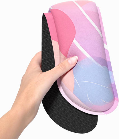 Dapesuom Enlarge Keyboard Wrist Rest, Memory Foam Wrist Cushion for Desk Mats Support, Cute Pain Relief Keyboard Mouse Pad Rests Set with Non-Slip Base for Gaming Laptop Office Computer, Green Leaf