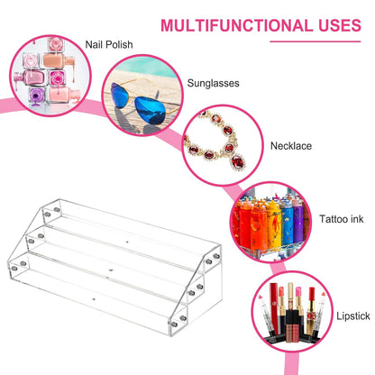 Acrylic Nail Polish Organizer Rack, 6 Tier Holder Stand, Paint Rack Gel Nail Polish Shelf Display, Sunglass Organizer, Essential Oils Storage Shelf, Holds Up to 72 Bottles