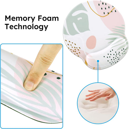 iCasso Desk Mat, Gaming Mouse Pad Wrist Support Set,4in1 XXL Large Mousepad + Keyboard Wrist Rest+Mouse Wrist Rest+Coaster Set with Ergonomic Design for Home Office Table Computer-Penoy