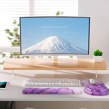 Mouse Pad Wrist Support, Laokiiy 2 in1 Keyboard Wrist Rest+ Ergonomic Mouse Pad, Non-Slip Wrist Rest for Computer Keyboard, Made Easy Typing & Relieve Wrist Pain（Banana Leaf Green）
