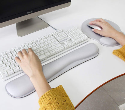 Ergonomic Keyboard Mouse Pad Wrist Rest Support Set for Laptop/Computer/Desktop,Memory Foam Hand Rest Wrist Cushion for Gaming/Office,Lightweight Comfortable & Pain Relief (Flowers)