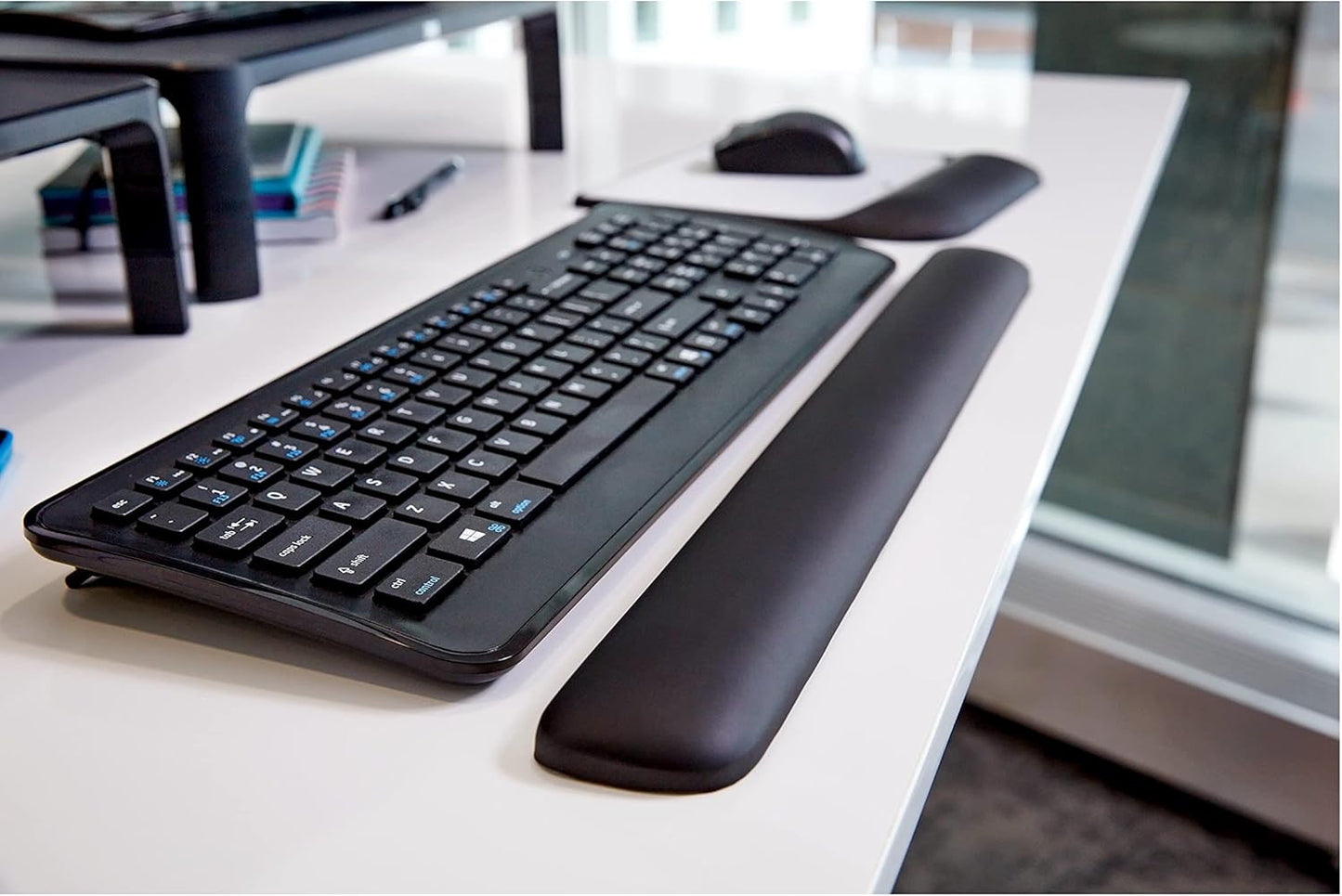 3M Gel Wrist Rest for Keyboards, Soothing 3M Gel Technology and Satin Smooth Cover for All Day Comfort and Support, Durable and Easy to Clean, 19", Black (WR85B)