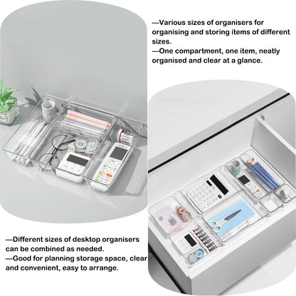 25 Pack Fridge Storage Containers, Plastic Office Organization Clear Food Storage Boxes Snack Organiser Refrigerator Storage Bins Set for Kitchen Bathroom Pantry Cabinet