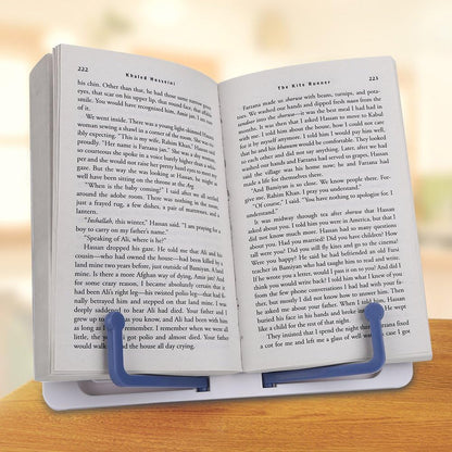 Dioche Book Stand Cookbook Holder Desk Reading with 5 Adjustable Height, Foldable and Portable Sturdy Bookstands for Textbook, Recipe, Magazine, Music Books, Laptop, Tablet
