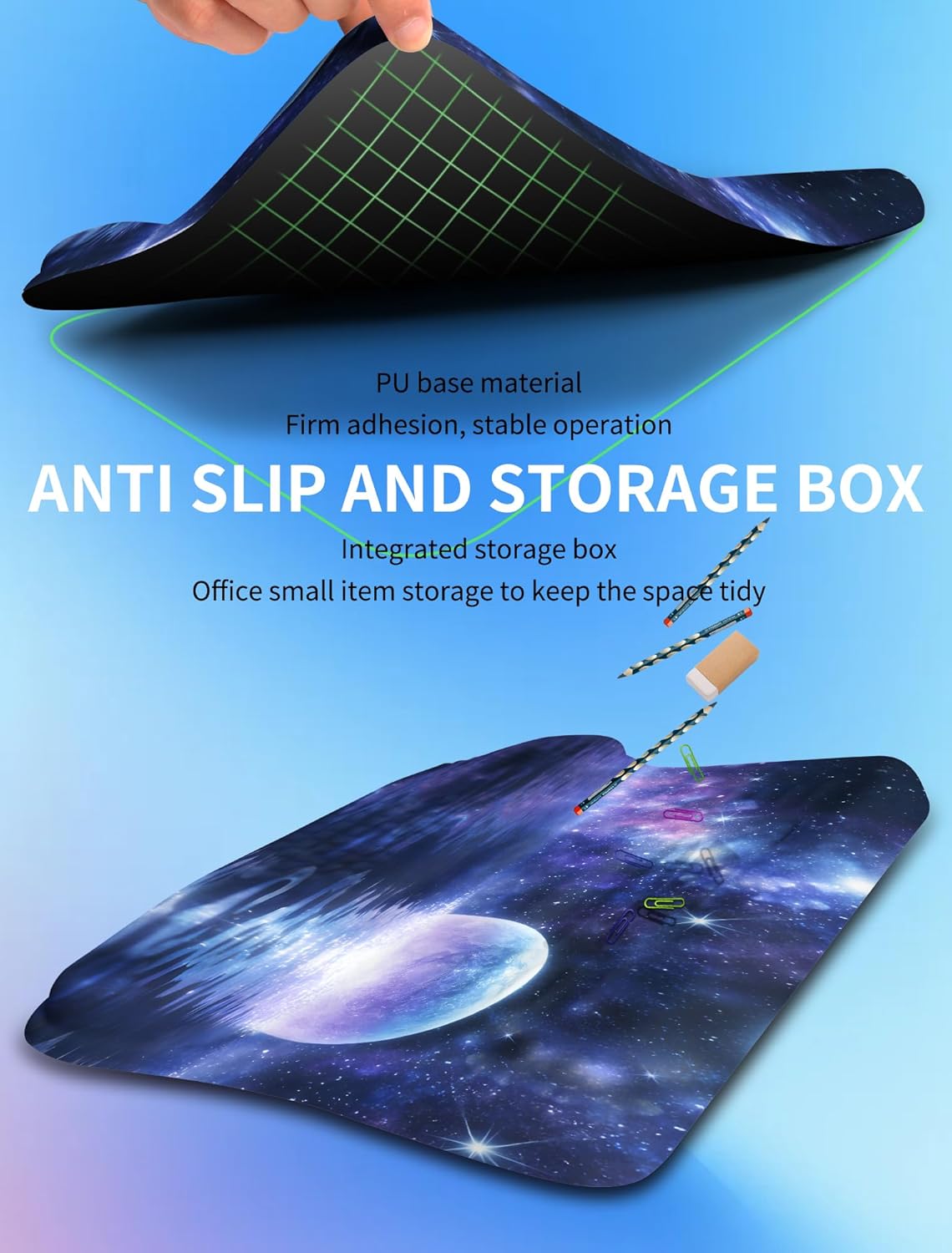 Ergonomic Wave Wrist Rest with Keyboard Stand, Cushioned Palm Rest, Comfortable Integrated Memory Foam for Natural Typing and Relieve Wrist Pain, Dark Night Black